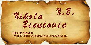 Nikola Biculović vizit kartica